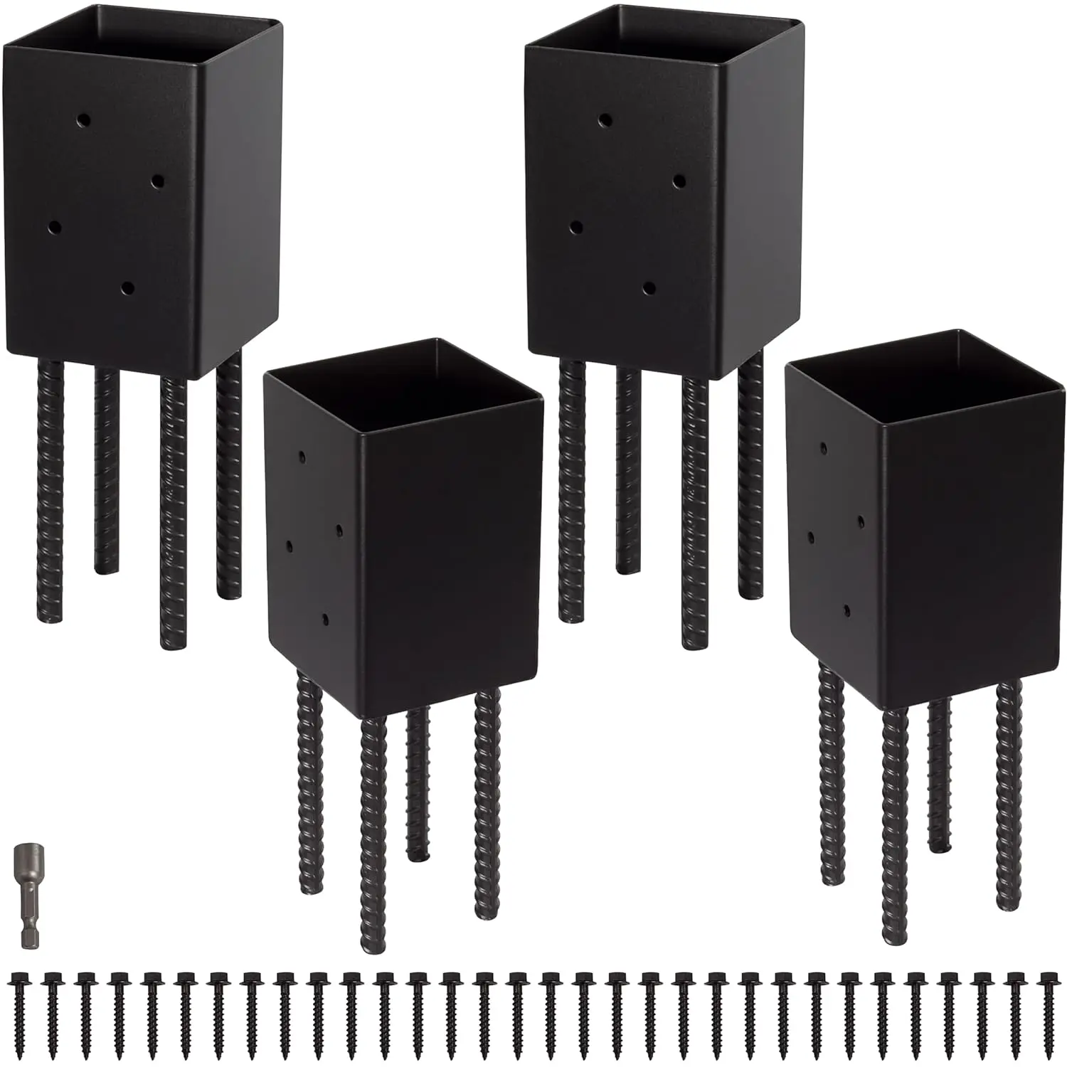  Metal Post Base Holder Post Anchor Brackets Ground Spike 0