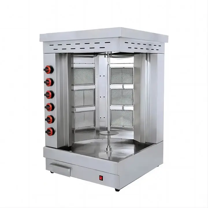 Automated Shawarma Machine With Slicer Meat Automatic Cu Knife Kebab Inflate Skr Robot Lula Press Cuter Motor Broche Bois