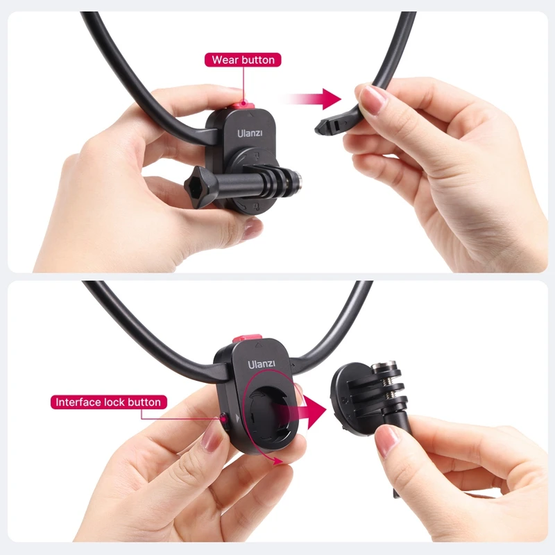 Ulanzi Go-Quick II Magnetic Neck Holder Mount for Action Cameras