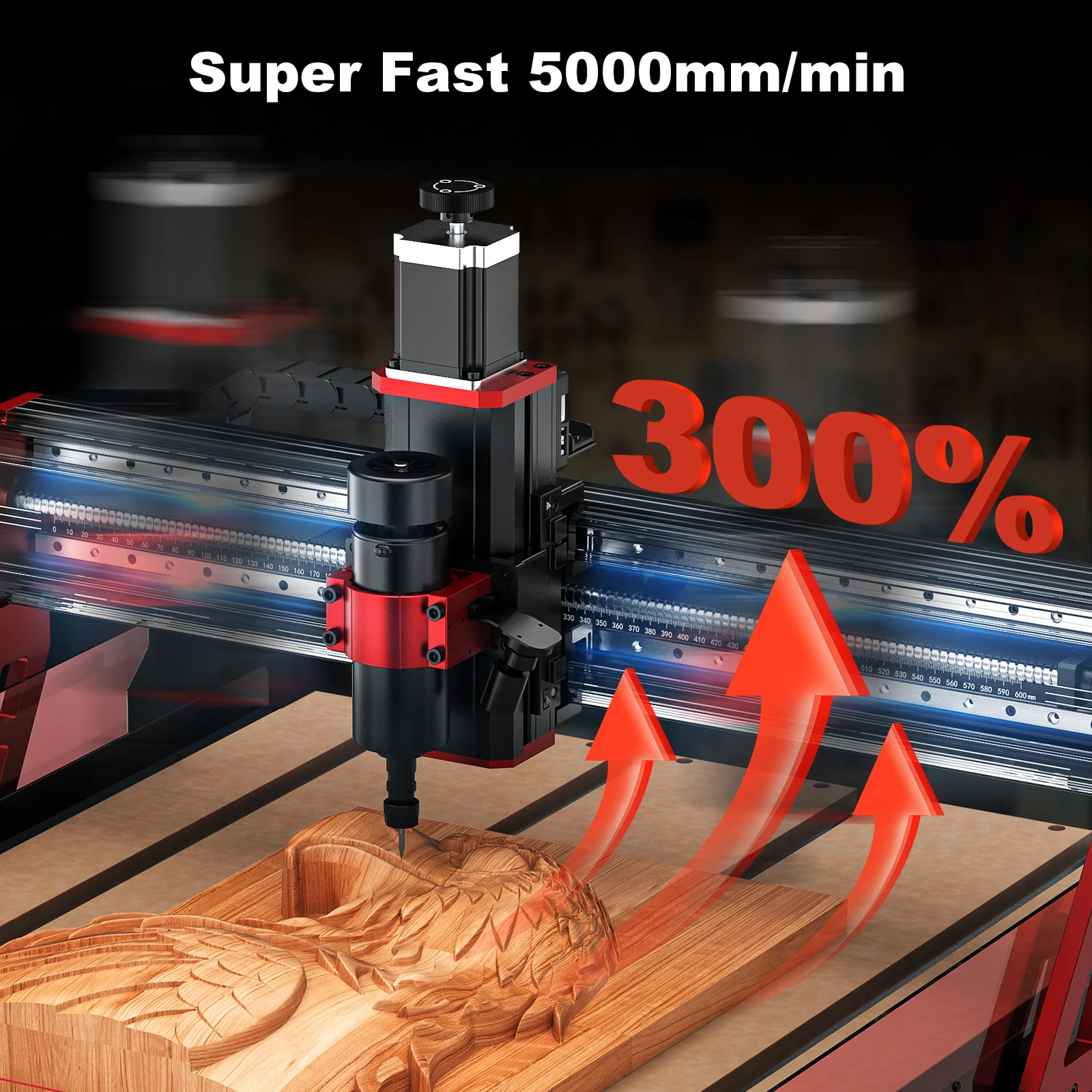 Twotrees OEM 6050 CNC Wood Nesting Router Machine 4 Axis with Motor and Bearing NC Studio Control for Modern Wood Door Designs