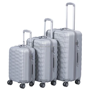 Luggage Factory 3 Pieces ABS Luggage Set Custom Travel Trolley Case Bag Spinner Luggage Wholesale Price Accept Customization