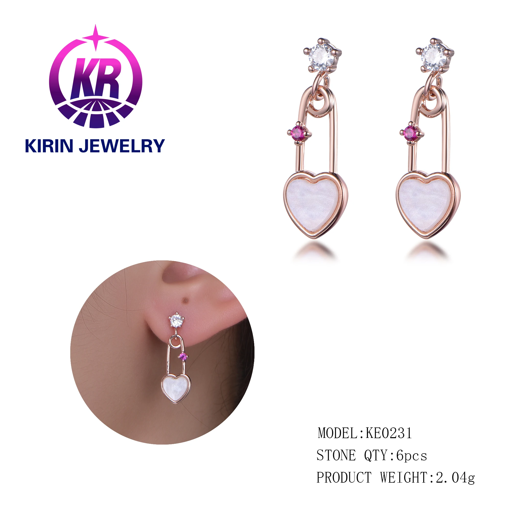 21524 earring hip hop sterling silver pendant earring for Women jewelry sterling silver ear ring 925 sterling silver earrings