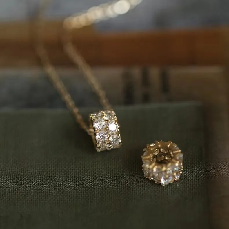 French Minimalist Gold-Plated Diamond Necklace