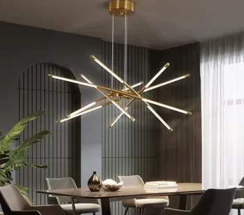 Th Lamp Art Chandelier Hanging Light Iron Pendant Lamp Living Room Modern Nordic Creative Designer LED Chandeliers Restaurant