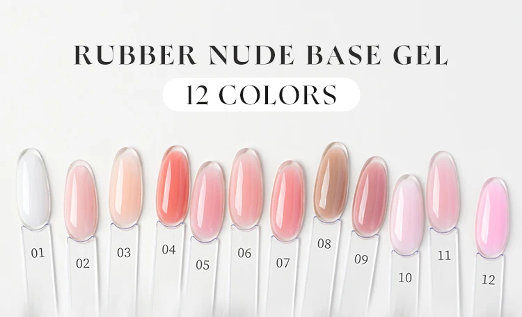 product vinimay nails supplies natural pink nude gel polish set 12 colors 2 in 1 rubber base gel nail polish pink light gel color set-1