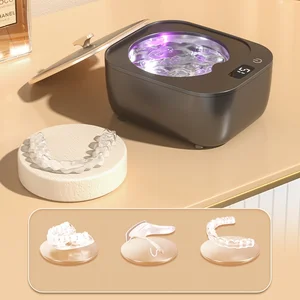 48KHz Ultrasonic Denture Care Machine Ultra Sonic Cleaner for Braces Mouth Guards Jewelry