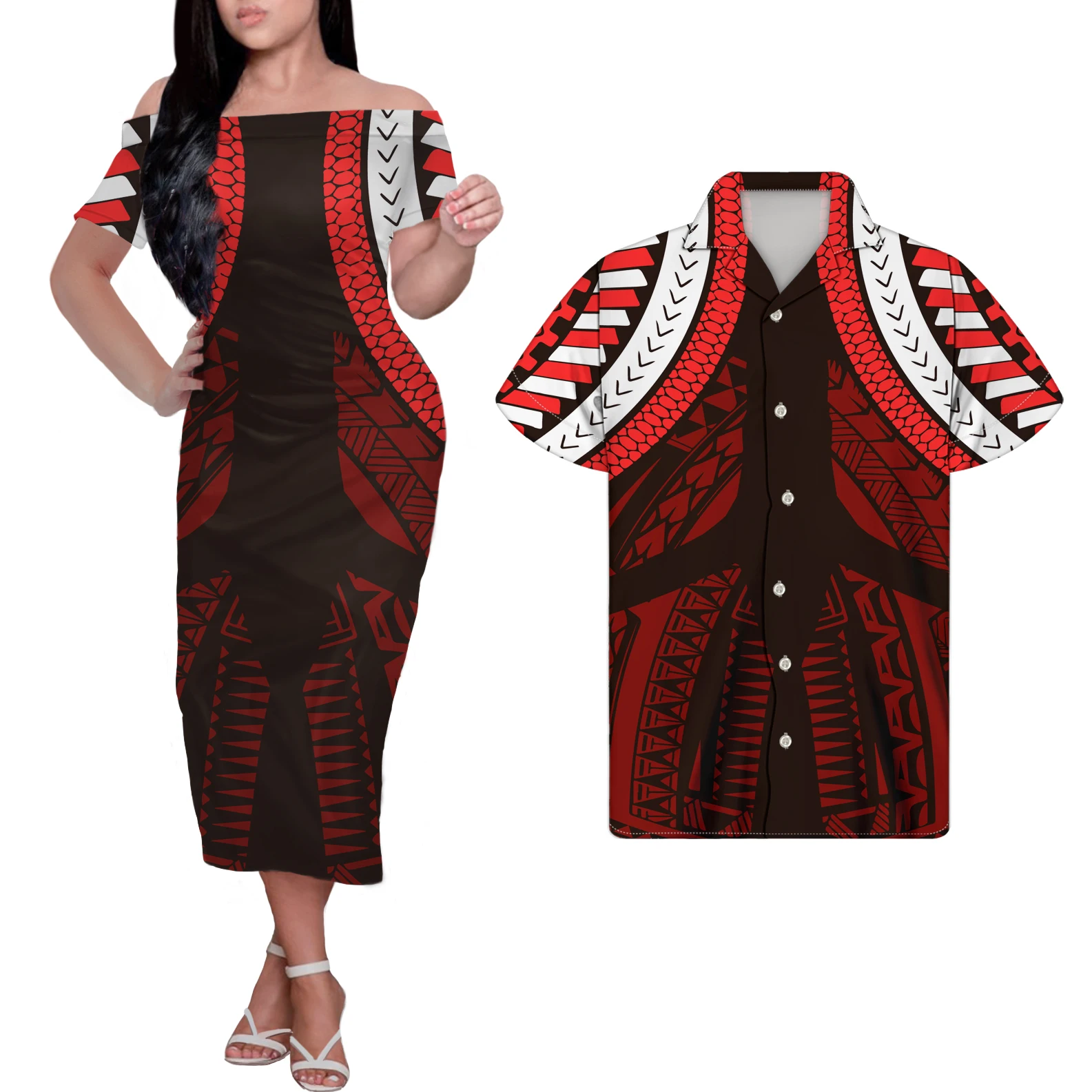 Husband And Wife Clothing Polynesian Patterns Dresses For Women Ladies  Bodycon Short Sleeve Casual Tight Dress Sexy Midi Dress - Buy Polynesian ...