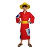 Luffy's kimono (clothes, belt, and straw hat)
