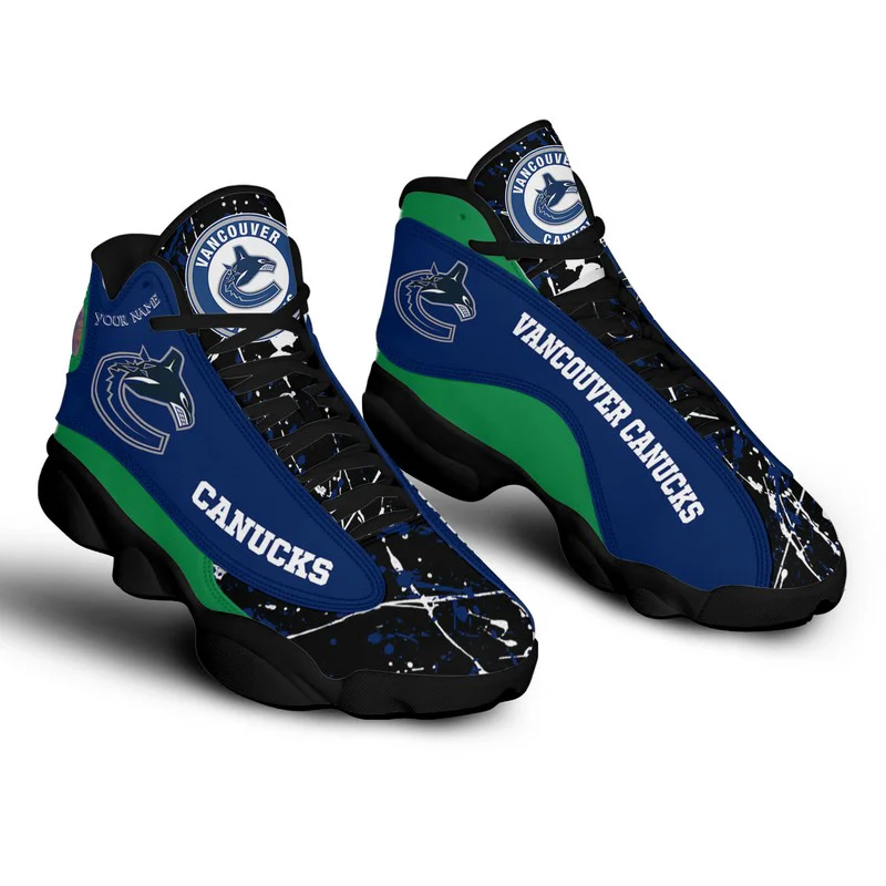 New Design Nhle Sport Team Logo Print Custom Basketball Shoes Edmonton