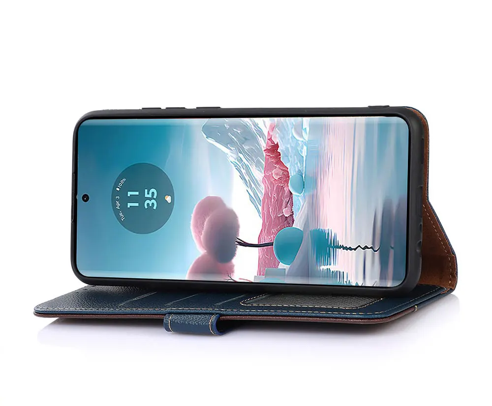 Leather Phone Case For Motorola Edge 40 Pro Neo Edge+ 2023 Tpu Lanyard Flip Cover Wallet Mobile Cases Covers Sjk109 Laudtec supplier