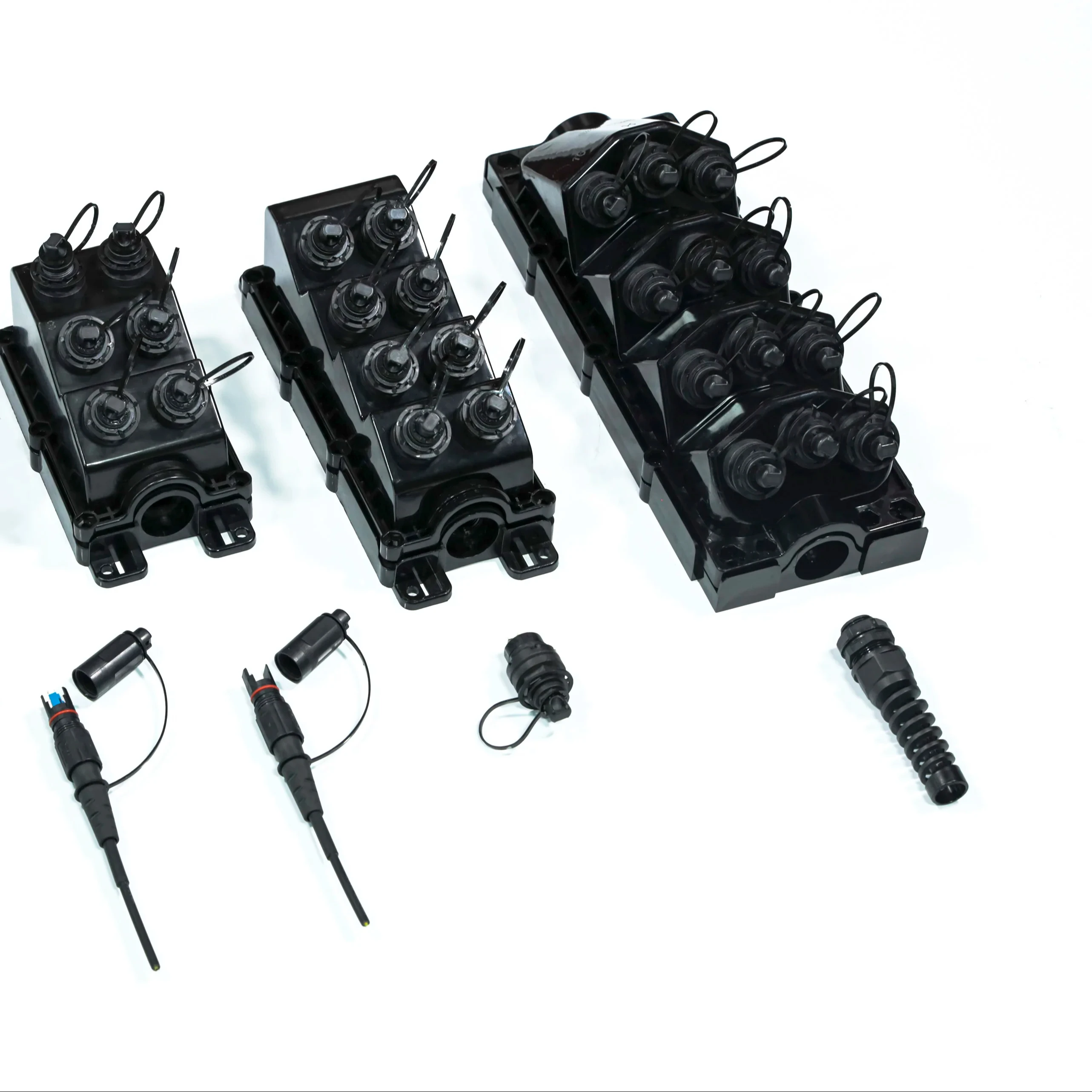 Multiport Service Terminal MST with Hardened Drop Cables compatible H Connector sc apc Splitter Fiber Optic Distribution Box