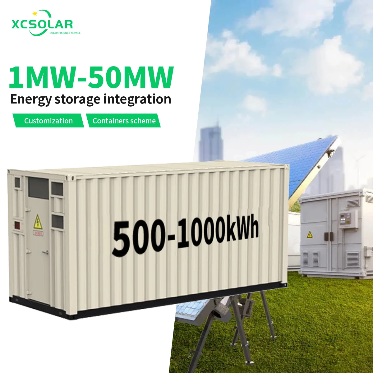 500KWH 1MWH ESS container battery Energy High Voltage Industrial Commercial Energy Storage Solution System