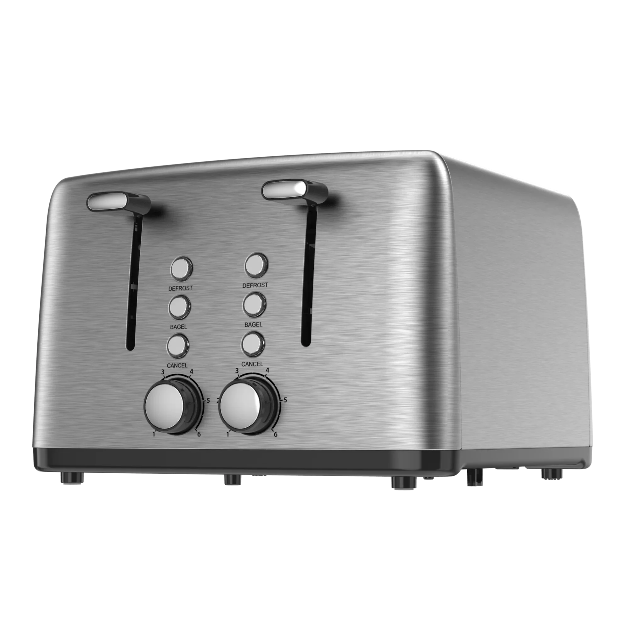 Классический 4 ломтика широкий слот из нержавеющей стали хлебопечка Многофункциональный тостер с красным индикатором