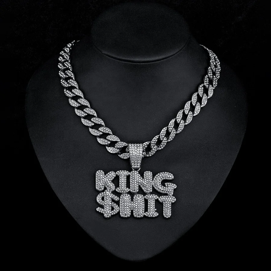 Hip Hop Money Chain Necklace - Gold Plated Cuban Link With Letter Pendant For Men & Women