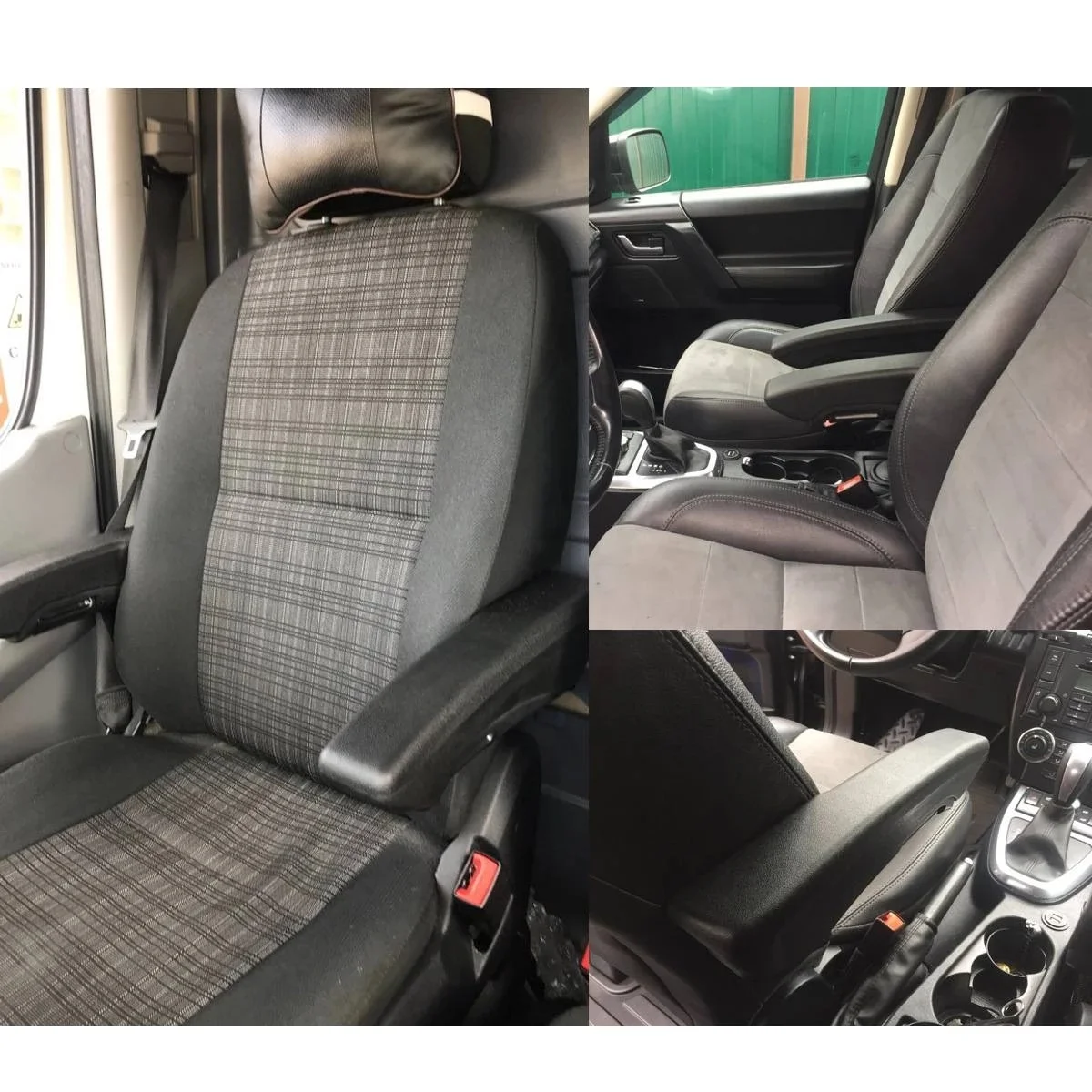 Autostoel Armsteun, Fydun 1 Paar Universeel Verstelbare Armleuning Schokbestendig PU-spons Zwart voor Auto's, Caravans, Campers, Vrachtwagens, Boten