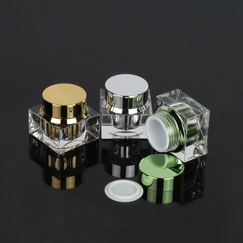 Sample Test Portable Acrylic Pocket Powder Jars 5g Square Cosmetic ...