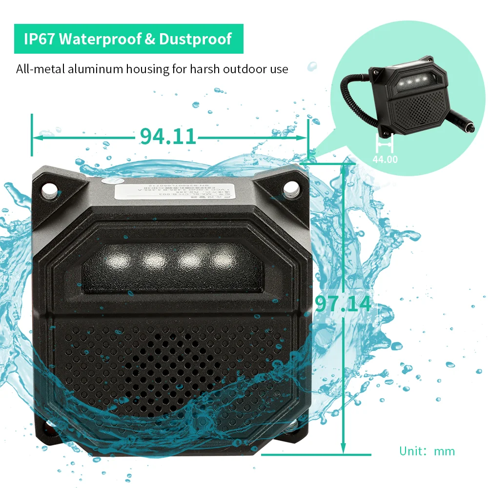 product blind spot warning system 5w speaker led strobe light vehicle blind spot alarm pedestrian voice warning ip67 industrial alarm-4