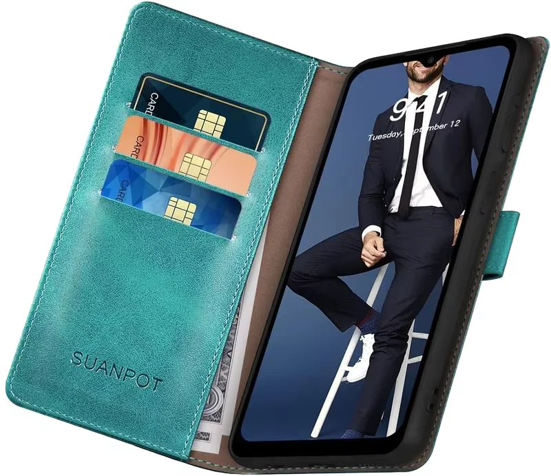 Protective Leather Case for Phone simple business cover Wallet Card Shell For Samsung Galaxy S24 S21 Plus Ultra supplier