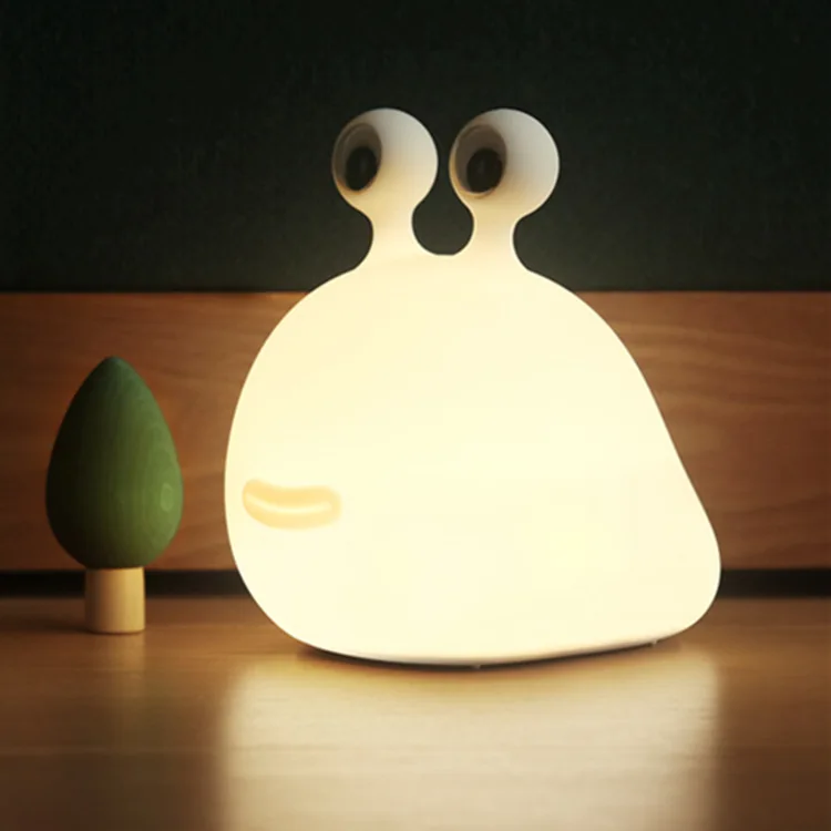 USB Rechargeable Slug Touch Sensor Eye Protection LED Wireless Charger Cute Small Night Cartoon Silicone Children Led Lamp Toy