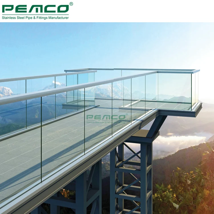 Wholesale Factory Balcony Used Designs Wrought Aluminum Casting Tempered Glass Railing for Sale