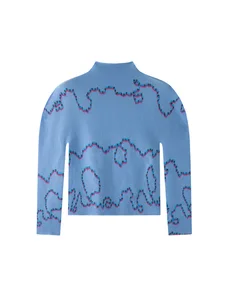 Miyake Abstract Contrast Color Lines Corn Grain Pleated Long-sleeved T-shirt New Japanese Style Design Crewneck Slim Polyester