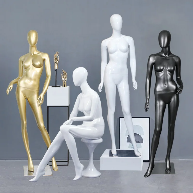 ZJF Female Mannequin with Metal Base, Fiberglass Lingerie  Retail Mannequins Full Body, Realistic Clothing Store Dummy Model Display  Stand (Color : Gold, Size : A) : Industrial & Scientific