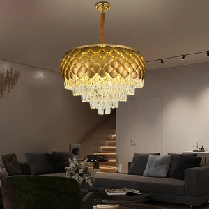 New Postmodern High-End Light Luxury Crystal Chandelier Simple Atmosphere LivingRoom Pendant Lamp Dining Room Bedroom Light