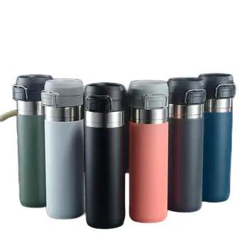 Stainless steel spray insulation cup double layer portable straight cup outdoor handheld sports water cup portable
