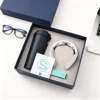 Navy blue lock coffee cup skg neck protector two-piece set