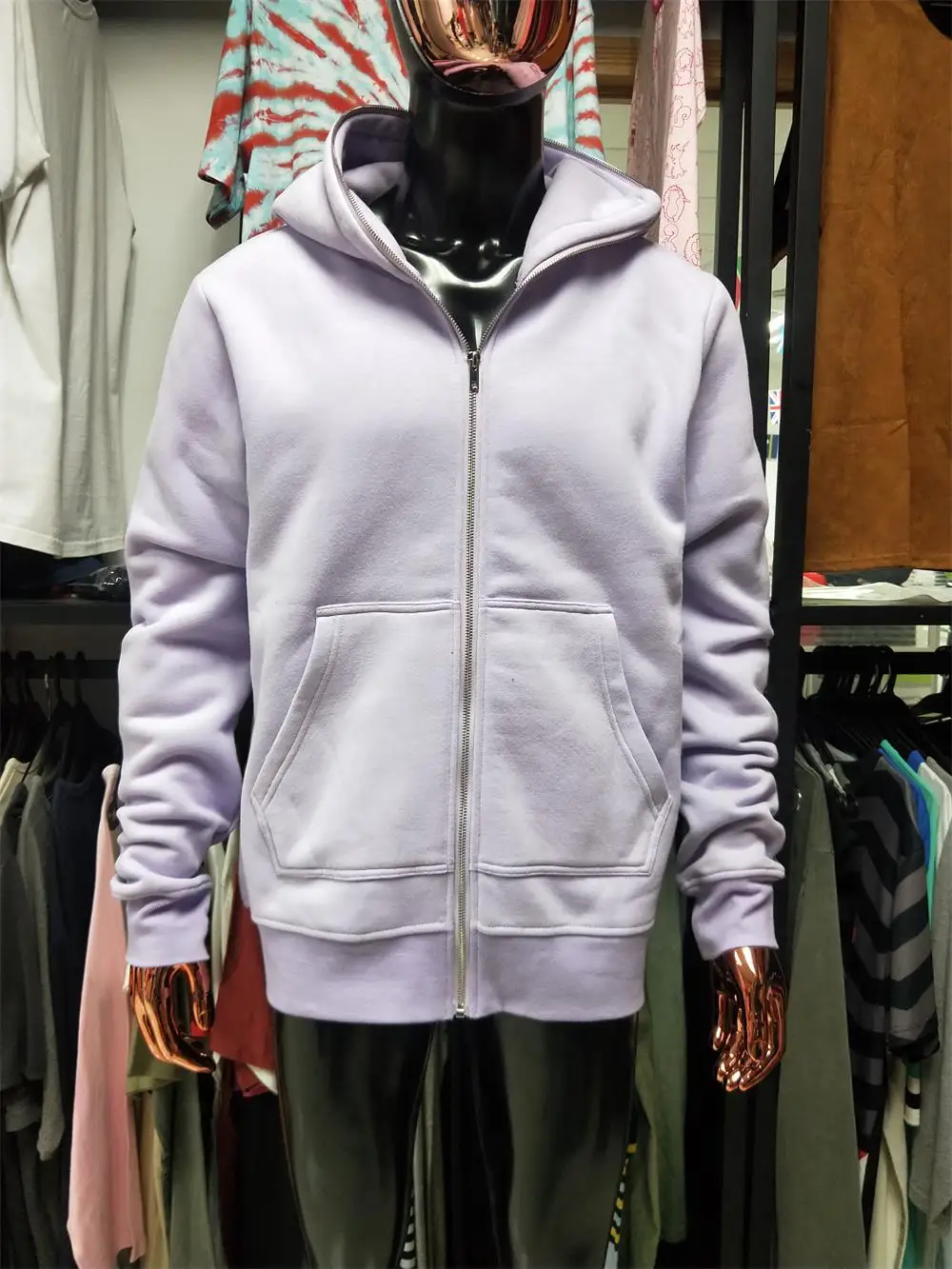 Wholesale Oversized Hoodie 100% Cotton Fleece Zipper