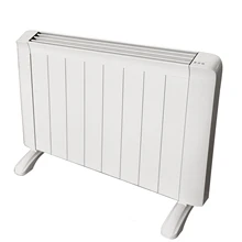 Energy Efficient Inertia Ceramic Brick Heater 2 Digits LED Display Programs White 1500 W Convector Aluminum Electric Radiators
