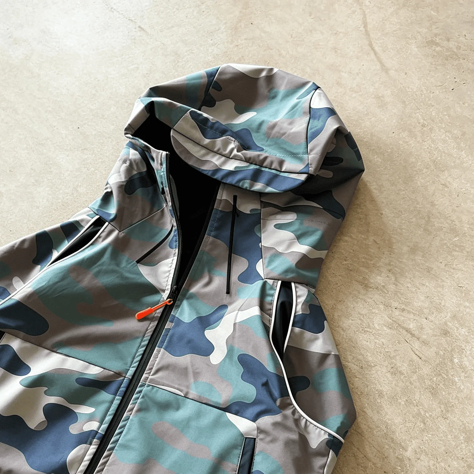Fashion Design Jackets Camouflage Pattern 3m Reflective Stripe Outdoor Lightweight Nylon Coat Hoody Windbreaker Jacket gallery 3