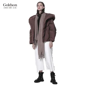 Factory Direct High Quality Women's Puff Sleeve Heated Duck down Filled Coat Breathable Sustainable Winter Jacket Short Length