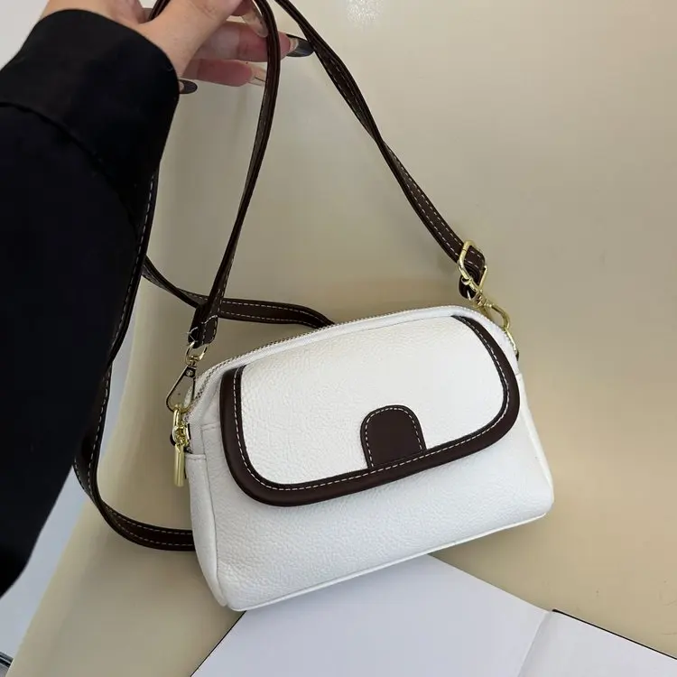 Fashion Women's Small Crossbody Bag PU Leather Messenger Bags Zipper Handbags Luxury Designer Purse Summer Travel Bag for Female