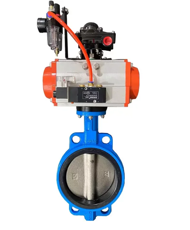 China Valve 200mm Air Flow Control Cylinder Operated Butterfly Valve