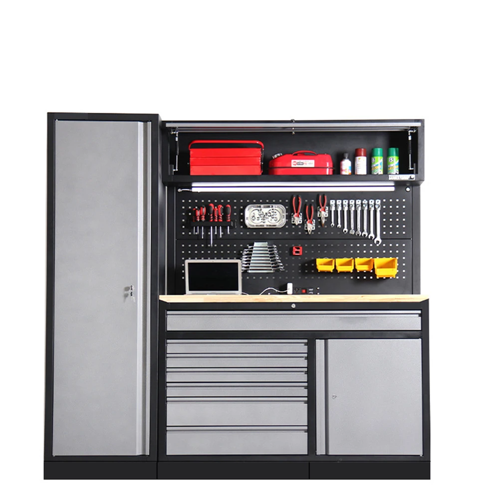 Heavy Duty Modular Toolbox Workbench Metal Combination Tool Cabinet for Auto Repair Shop Garage Storage