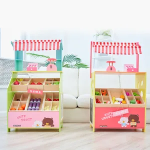Montessori Wooden Pretend Play Kitchen Toy Set with Fruit Vegetable Stall for Kids Educational Role Play Games and Learning