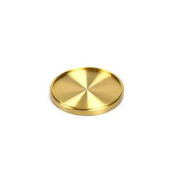 CNC Machined Customized Sizes Modern Metal Round Brass Coaster Gold
