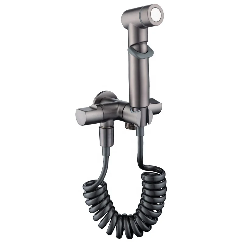 Gun Gray Copper Smart Multi-Function Toilet Spray Gun Plastic Valve Core Blackened Modern Simple Design High Pressure Bathroom
