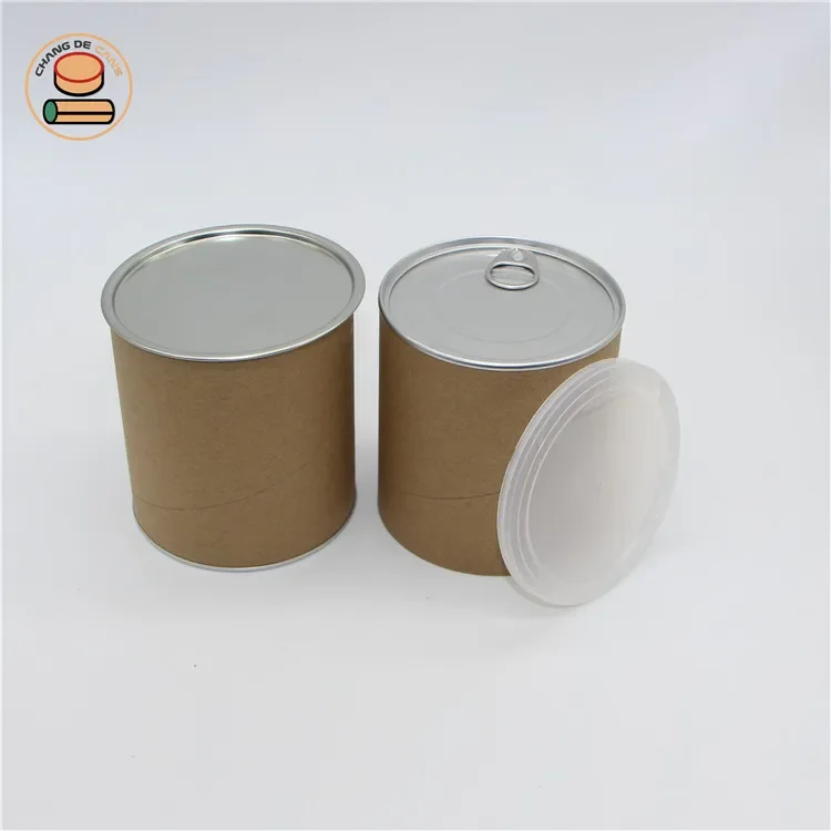 Recycled Round Carton Paper Packaging Boxes for Food Snacks Powder Round Box Packaging Paper Food Can Cardboard Tube Packaging