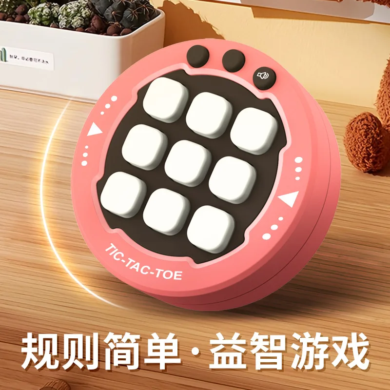 Tic Tac Toe Bolt Game 3-in-1 Handheld Puzzle Game Console Portable Tic-Tac-Toe Electronic Toys Fidget Toys Board Games for Kids