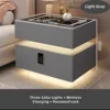 Light Gray_Wireless Charge + LED+Keypad Lock