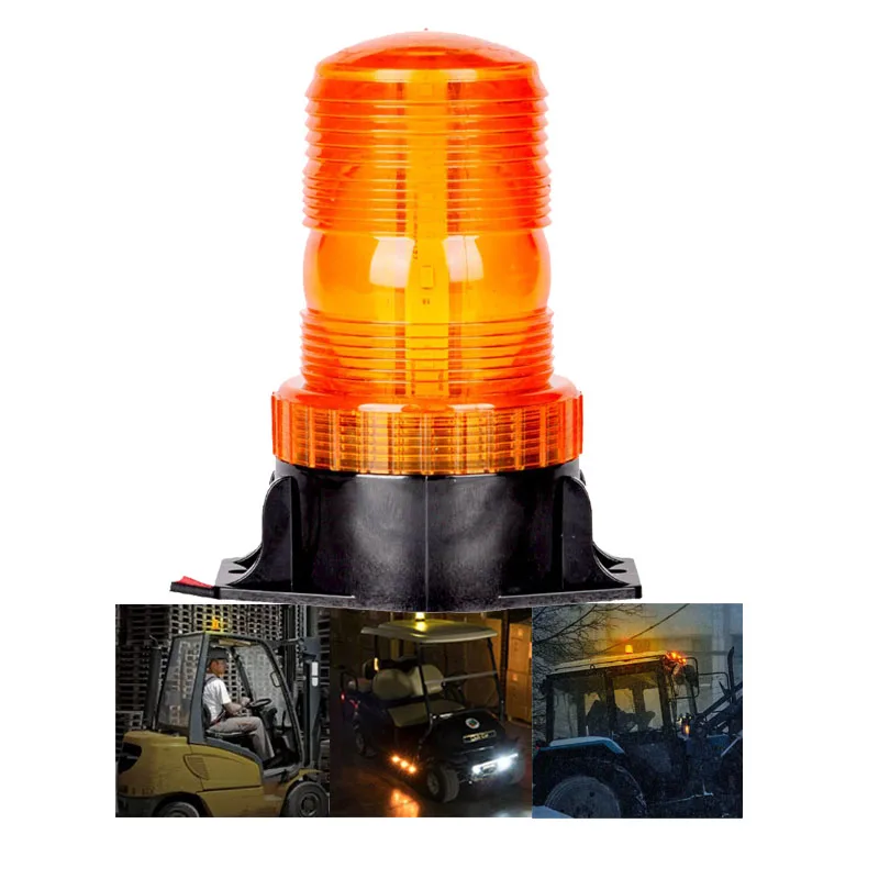 DC12V 60V 2.8 inch 3' Yellow Traffic Emergency Alarm Rotating Strobe Forklift LED Warning Safety Light