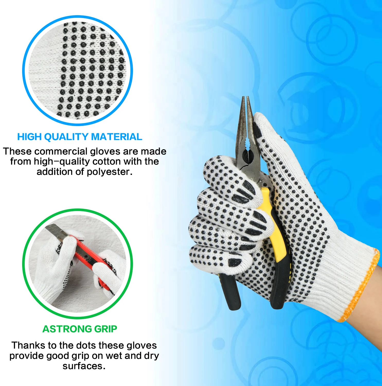 Cheap Black Dotted Gloves Construction Hand Protect Safety Pvc Dotted