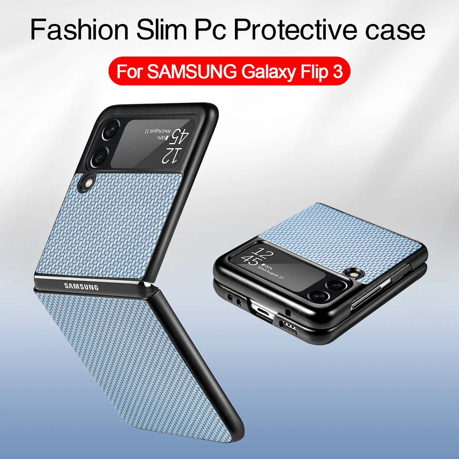 Foldable Hard Phone Shell Case for Samsung Galaxy Z Flip 3 Anti Slip Mobile Phone Cover for Samsung Z Flip 3