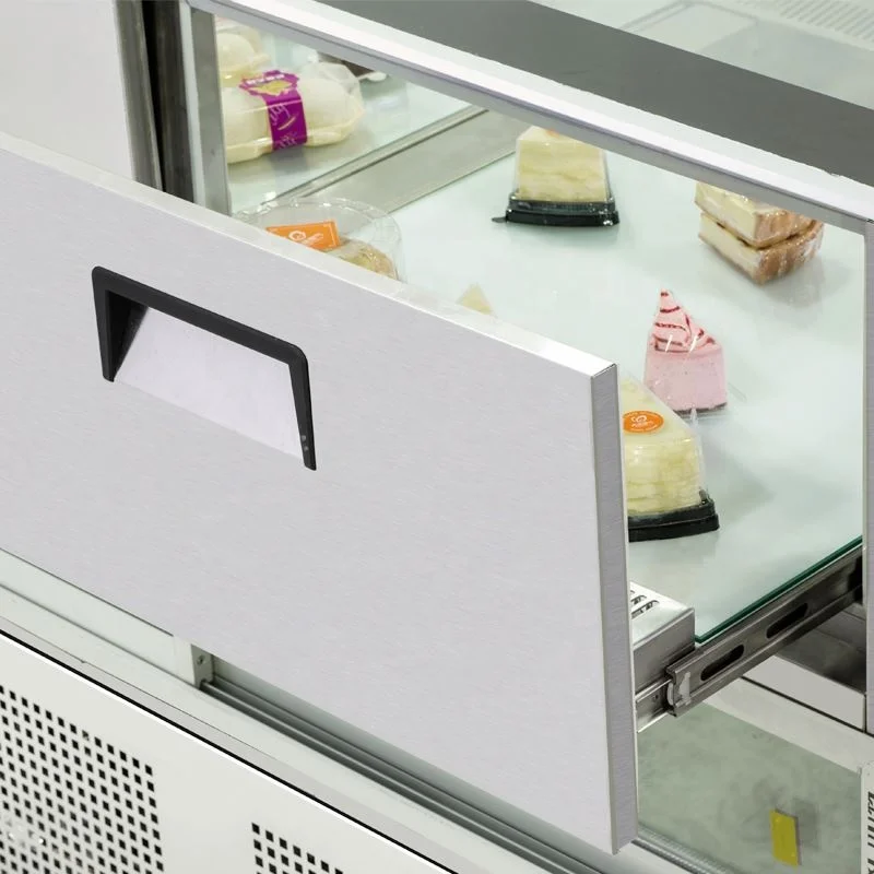 Counter Commercial Cake Display Fridge Refrigerator Showcase With Sliding Drawer