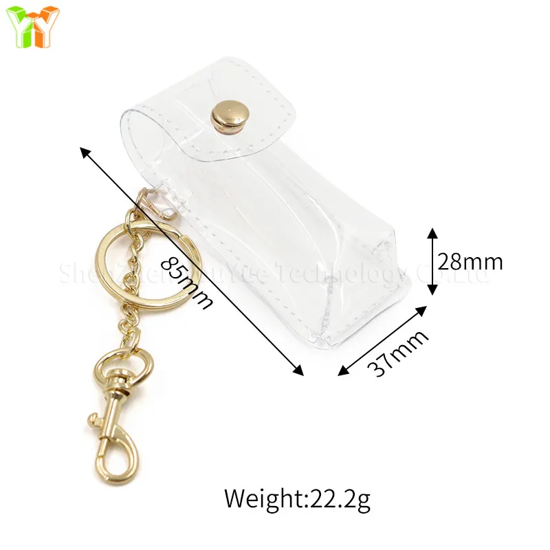 Transparent Lipstick Case with Key Chain Fashionable Portable