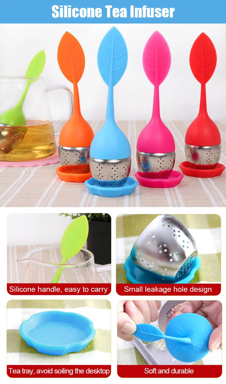 Wholesale Reusable Standard Silicon Handle Stainless Steel Tea Strainer