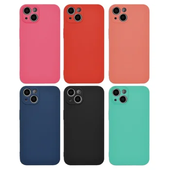 YUEWEI Customized Soft Silicon case Precision hole design Wholesale Phone case for Iphone 13 Shockproof Colorful YW-002
