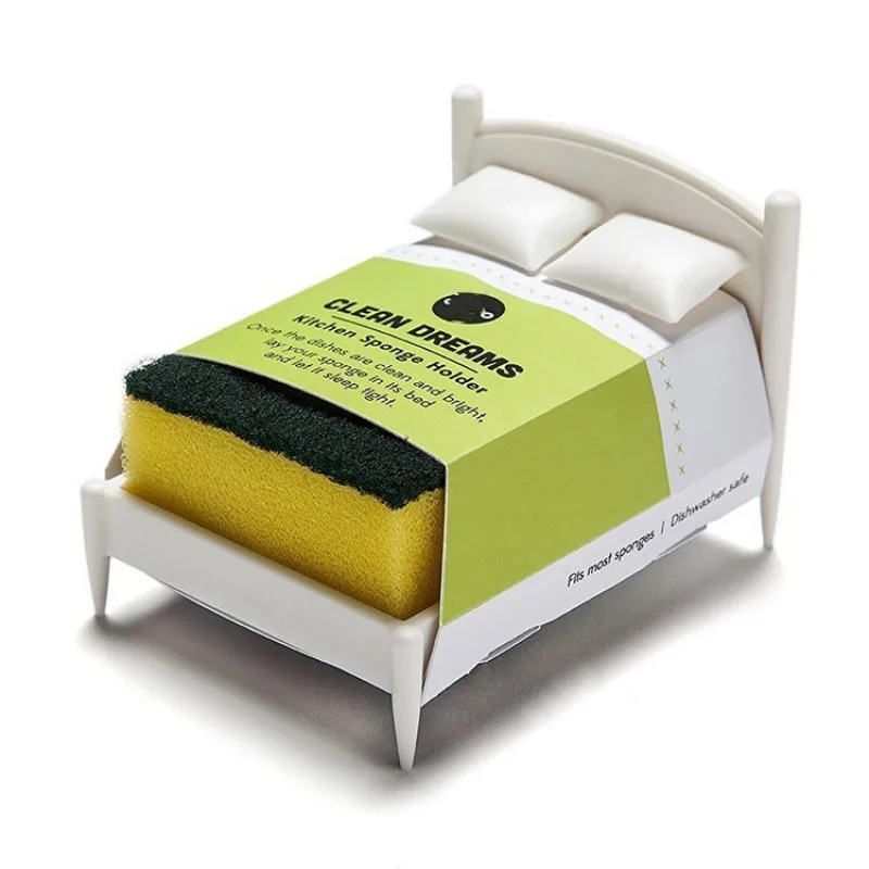 Creative cleaning cloth sponge small bed bed shape cleaning cloth storage rack kitchen drain storage rack